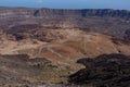 View from Teide ÃâÃÂ¾ Las Canadas Caldera volcano with solidified lava and Montana Blanca mount. Teide national Park, Tenerife, Royalty Free Stock Photo